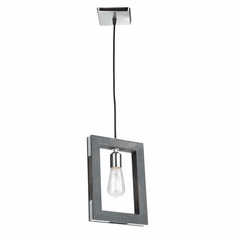 Artcraft Gatehouse 1 Light Pendant - Dark Pine & Brushed Nickel - AC11651BN