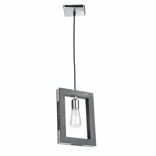 Artcraft Gatehouse 1 Light Pendant - Dark Pine & Brushed Nickel - AC11651BN