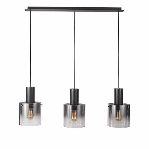 Artcraft Henley Pendant - Satin Black & Smoke Glass - AC11522SM