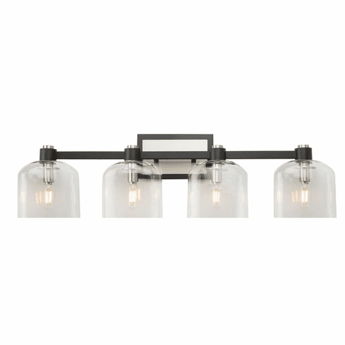 Artcraft Lyndon 4 Light Vanity Light - Black and Brushed Nickel - AC11694NB