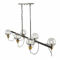 Artcraft Martina 6 Light Island Light - Black and Brushed Brass - AC11726BK
