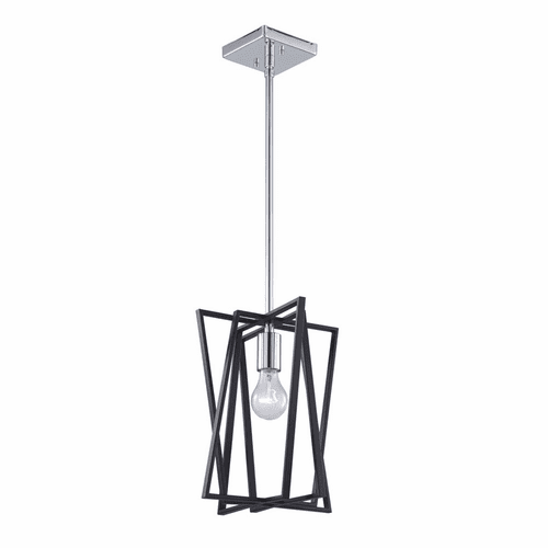 Artcraft Middleton Pendant - Matte Black & Polished Chrome - AC11381