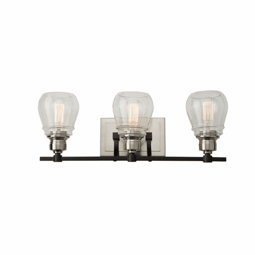 Artcraft Nelson 3 Light Vanity Light - Black and Brushed Nickel - AC11683NB