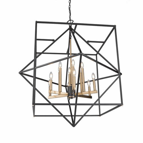Artcraft Roxton Chandelier - Matte Black & Harvest Brass - AC11202