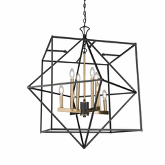 Artcraft Roxton Chandelier - Matte Black & Harvest Brass - AC11208
