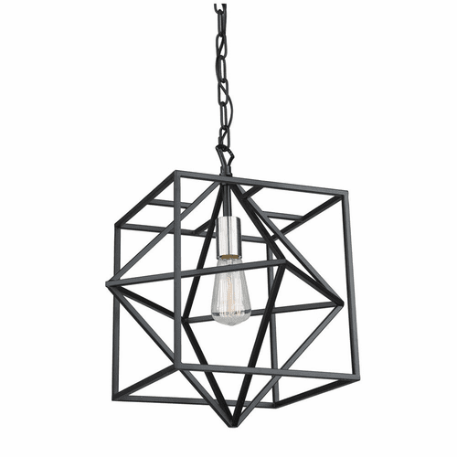 Artcraft Roxton Pendant - Matte Black & Polished Nickel - AC11201PN