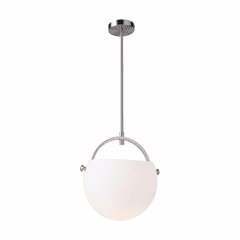 Artcraft Single Opal Glass Pendant - Satin Nickel - AC10080SN