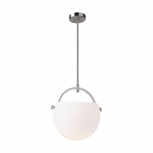 Artcraft Single Opal Glass Pendant - Satin Nickel - AC10080SN