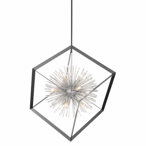 Artcraft Sunburst Chandelier - Matte Black & Chrome - AC11441CH