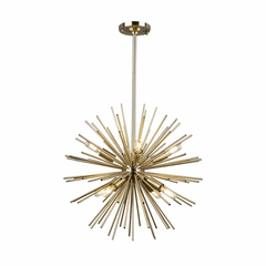 Artcraft Sunburst Chandelier - Satin Brass - AC11443