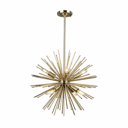 Artcraft Sunburst Chandelier - Satin Brass - AC11443