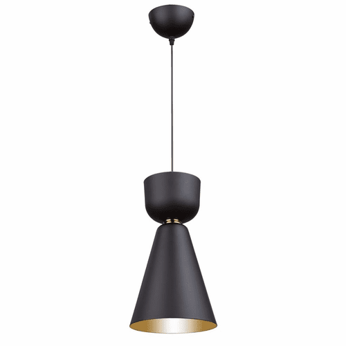 Artcraft Tempo 1 Light Small Pendant - Matte Black and Brass - SC13290BK