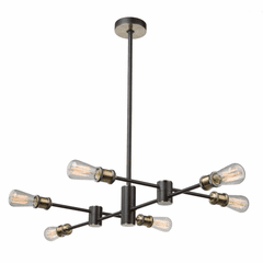 Artcraft Tribeca Chandelier - Matte Black & Satin Brass - AC10786BK