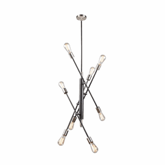 Artcraft Truro 8 Light Pendant - Black & Brushed Nickel - AC11253NB