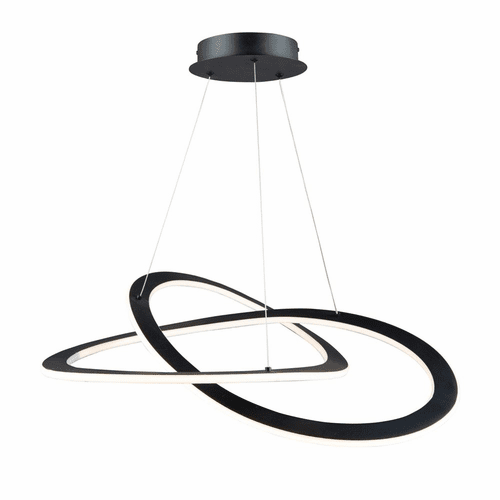 Artcraft Wave Large LED Chandelier - Black - AC7077BK