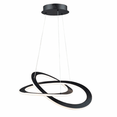 Artcraft Wave Small LED Chandelier - Black - AC7076BK