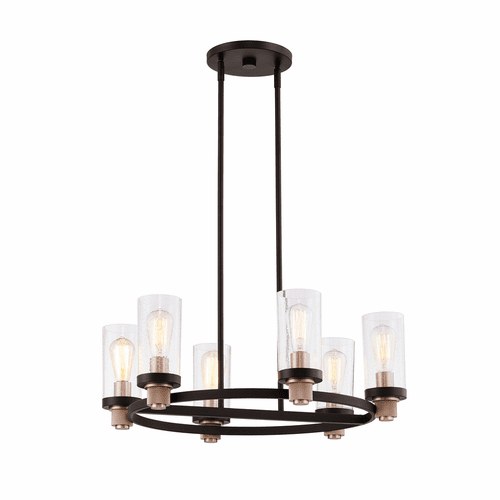 Austin 6-Light Chandelier - Matte Black - FSN-4363-SEED-MBBR
