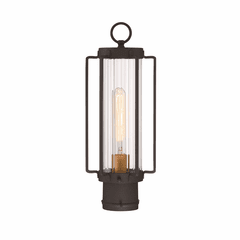 Avonlea 1-LT Outdoor Post - Black W/Gold - 72736-66G