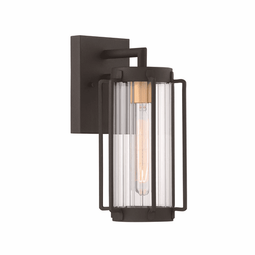 Avonlea 1-LT Outdoor Wall Light - Black W/Gold - 72731-66G