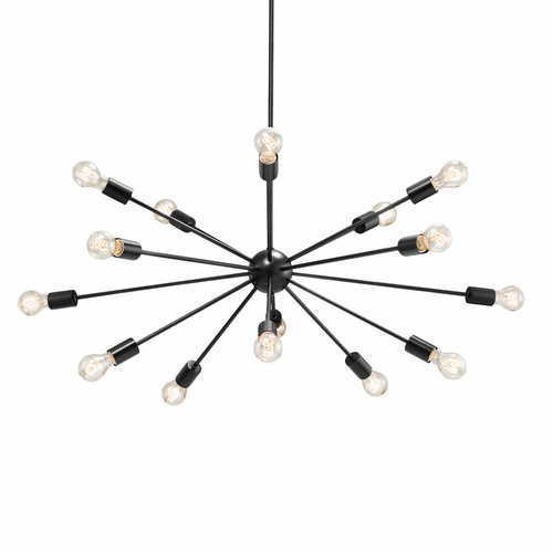 Axion 33" 15-Light Chandelier - Matte Black - NSH-8027-MBLK