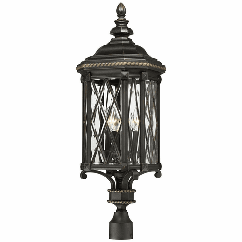 Bexley Manor Post Mount - Black W/Gold Highlights - 9326-585