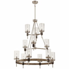 Bridlewood 12-LT Chandelier - Stone Grey W/Brushed Nickel - 4641-106