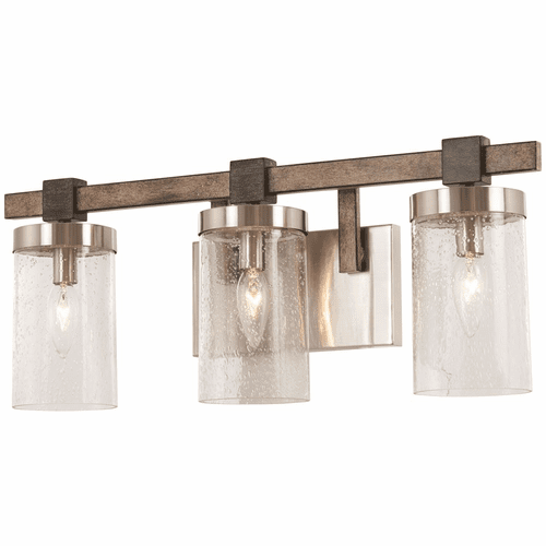Bridlewood 3-LT Bath Light - Stone Grey W/Brushed Nickel - 4633-106