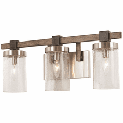 Bridlewood 3-LT Bath Light - Stone Grey W/Brushed Nickel - 4633-106