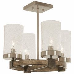 Bridlewood 4-LT Semi Flush - Stone Grey W/Brushed Nickel - 4637-106