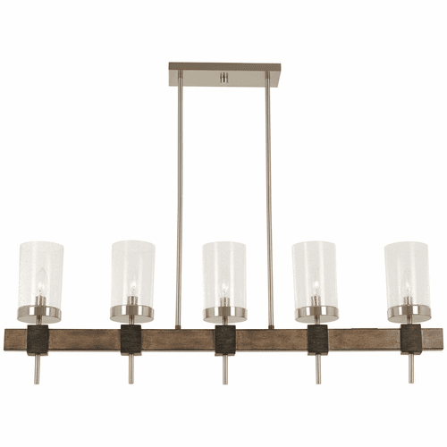 Bridlewood 5-LT Island - Stone Grey W/Brushed Nickel - 4635-106