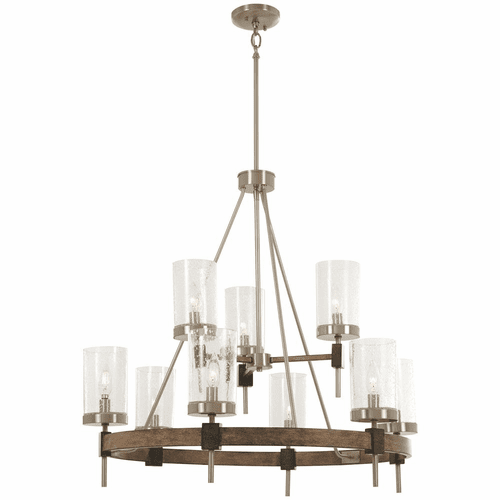 Bridlewood 9-LT Chandelier - Stone Grey W/Brushed Nickel - 4639-106