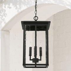 Capital Lighting Barrett 4-Light Outdoor Hanging-Lantern - 943844BK