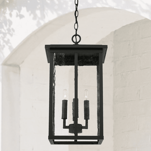 Capital Lighting Barrett 4-Light Outdoor Hanging-Lantern - 943844BK