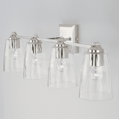 Capital Lighting Laurent 4-Light Vanity - 141841PN-509 Capital Lighting Laurent 4-Light Vanity - 141841PN-509