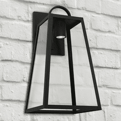 Capital Lighting Leighton 1-Light Outdoor Wall-Lantern - 943713BK-GL Capital Lighting Leighton 1-Light Outdoor Wall-Lantern - 943713BK-GL