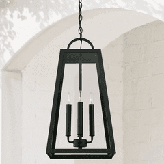 Capital Lighting Leighton 4-Light Outdoor Hanging-Lantern - 943744BK