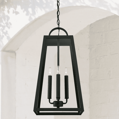 Capital Lighting Leighton 4-Light Outdoor Hanging-Lantern - 943744BK