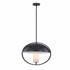 Capitol 20" 1-Light Pendant - Matte Black - FSN-4321-OPAL-MBLK