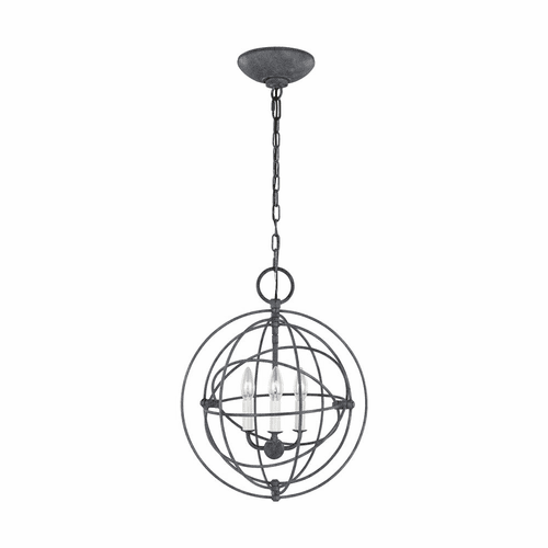 Chapman & Myers Bayberry 3-LT Small Pendant - Weathered Galvanized - CP1263WGV