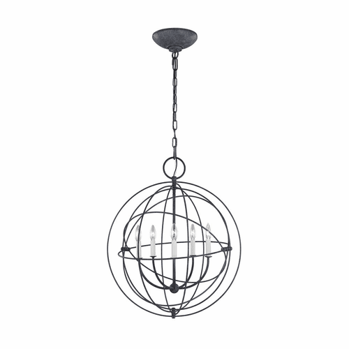 Chapman & Myers Bayberry 5-LT Medium Pendant - Weathered Galvanized - CP1255WGV