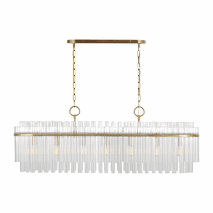 Chapman & Myers Beckett 7-LT Linear Chandelier - Brass - CC1307BBS Chapman & Myers Beckett 7-LT Linear Chandelier - Brass - CC1307BBS