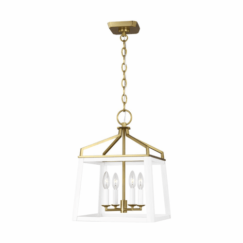 Chapman & Myers Carlow 4-LT Medium Lantern - Matte White  - CC1564MWTBBS