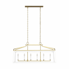 Chapman & Myers Carlow 6-LT Linear Lantern - Matte White  - CC1586MWTBBS