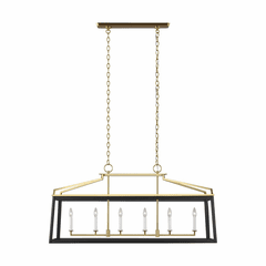 Chapman & Myers Carlow 6-LT Linear Lantern - Midnight Black  - CC1586MBKBBS