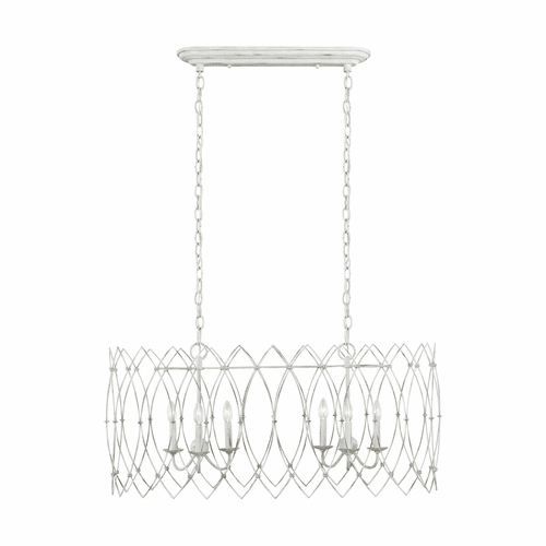 Chapman & Myers Gardner 6-LT Chandelier - Rustic White - CC1166RWT