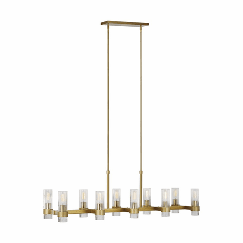 Chapman & Myers Geneva 10-LT Linear Chandelier - Brass - CC13810BBS