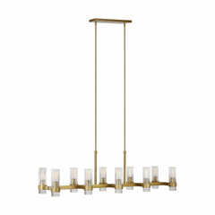 Chapman & Myers Geneva 10-LT Linear Chandelier - Brass - CC13810BBS Chapman & Myers Geneva 10-LT Linear Chandelier - Brass - CC13810BBS