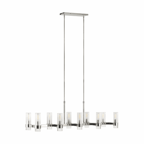 Chapman & Myers Geneva 10-LT Linear Chandelier - Nickel - CC13810PN