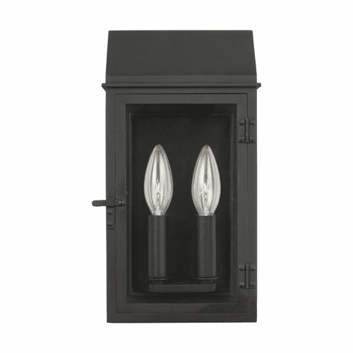 Chapman & Myers Hingham 2-LT Outdoor Wall Lantern - Black - CO1252TXB