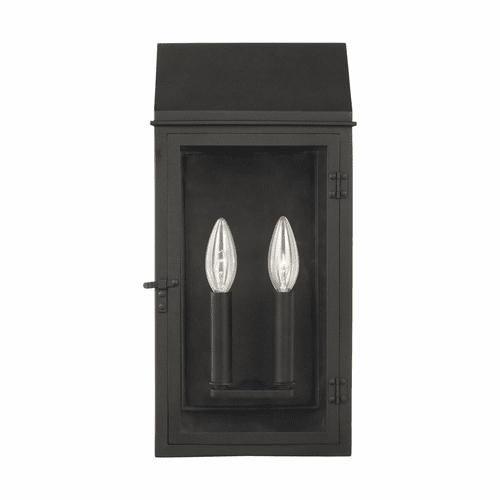 Chapman & Myers Hingham 2-LT Outdoor Wall Lantern - Black - CO1262TXB